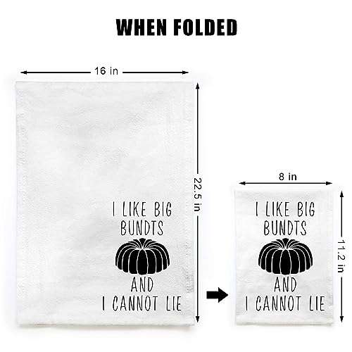 Funny Kitchen Towels and Dishcloths Sets of 4 - Cotton Dish Towels for Drying Dishes - Cute Decorative Miracu Hand Towels, Tea Towels, Flour Sack Towels, White - Birthday, Housewarming Gifts New Home 4