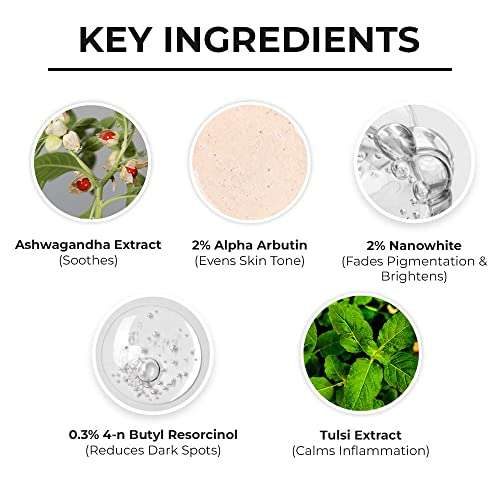 Dr. Sheth's Ashwagandha & Alpha Arbutin Face Serum for Anti-Pigmentation and Dark Spot Removal | Brightening Serum for Men | 30ml 2