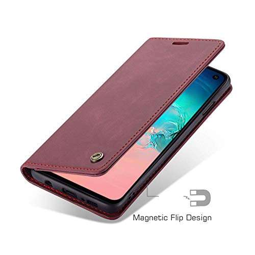 ClickCase for Realme 9 5G Speed Edition Sheepskin Series Faux Soft Leather Wallet Flip Case Kick Stand with Magnetic Closure Lightweight Slim Flip Cover for Realme 9 5G Speed Edition (Mauve Red) 4