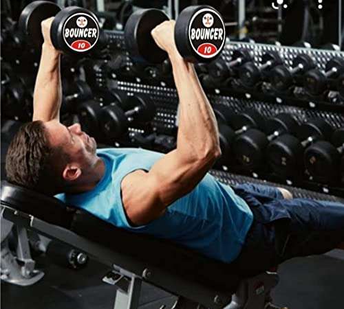 SFZ Bouncer Dumbbell 10kg Set / 10kg×2 piece/Rubber Coated Dumbell With Ergonomic Grip For Begginers and Advance User/Home Gym Kit Equipment Exercise Dambal 20kg Weight 5