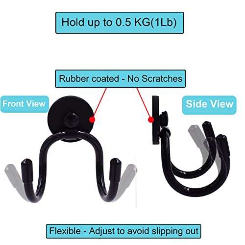 YYST Mini Magnetic Towel Hook Towel Hanger Rack for Kitchen Dish Towels, Hand Towels, Sports Sweat Towels, Gym Towels, etc. Not for Bath Towels - Hold up to 0.5 Lb- No Towels Included (1) 2