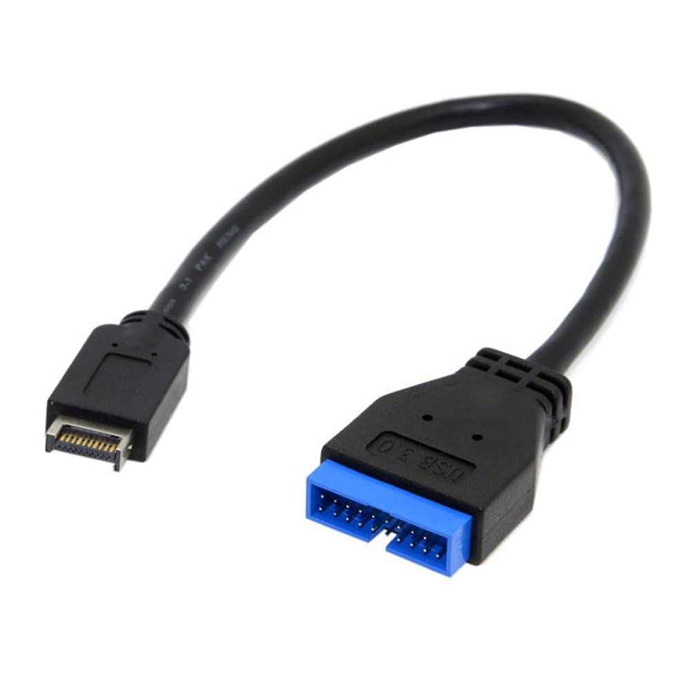 Connectors Type-E to 20 Pin Adapter Cable Long Connector USB 3.1 20cm Front Panel Transfer Extension Black Convert Motherboard - (Cable Length:) 1