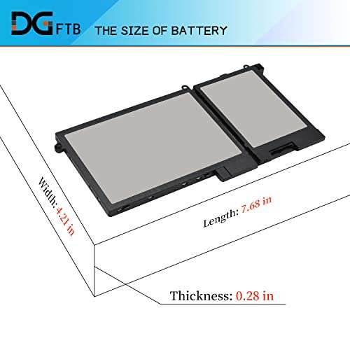 DGTEC 93FTF Laptop Battery for Dell Latitude 15 M3520 M3530 E5280 E5480 E5580 E5490 E5590 E5480 E5290 E5591 E5491 Series D4CMT 4YFVG 83XPC 083XPC (11.4V 51WH/4254MAH 3-Cell) 3