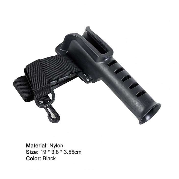 Black Fishing Waist Belt with Portable Plastic Fishing Rod Holder Fishing Waist Belt Adjustable Rod Holder Fishing Belt Pole Inserter Fishing Rod Accessories for Spinning Surf Kayak Outdoor Fishing 3
