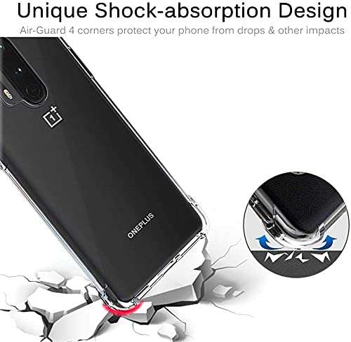 Zeking OnePlus 8 Pro Case, Anti-Scratch Crystal Clear with Four Corner Bumper Protective Case Cover Compatible for OnePlus 8 Pro(Transparent) 6