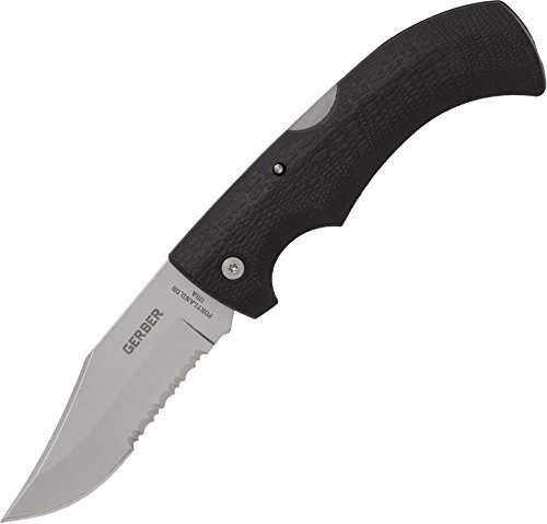 Gerber Gear Gator Pocket Knife - 3.76" Serrated Edge Folding Knife - EDC Gear and Equipment - Black 1