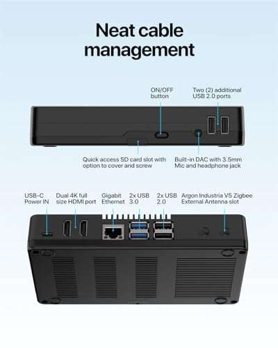 Argon ONE V5 M.2 Case for Raspberry Pi 5 (M.2 Single NVME) 6