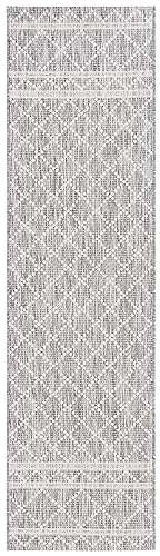 SAFAVIEH Washable Rug Outdoor Courtyard Collection - 2'3" x 8' Runner, Light Grey & Dark Grey, Non-Shedding & Easy Cleaning, Ideal for Patio, Entryway, Mudroom, Hallway, Kitchen (CY8121-59021) 1