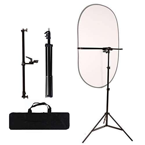 GSKAIWEN Reflector Holder Arm Stand Retractable 360 Degree Swivel Holder Arm Kit with 78.7Inches/6.5 Feet Light Stand and Bag for Photo Studio Product and Portrait Photography 1