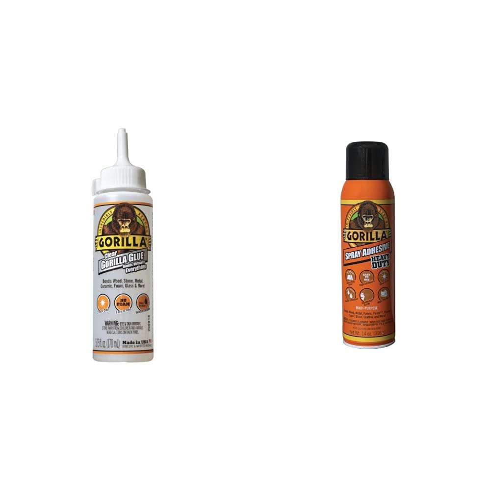 Gorilla Clear Glue and Gorilla Heavy Duty Spray Adhesive Bundle