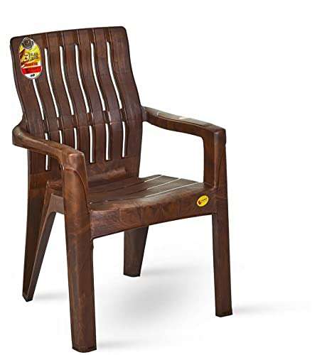 Bharat Sales Plastic Ergo Chair - Unbreakable, Set of 2, Brown 2