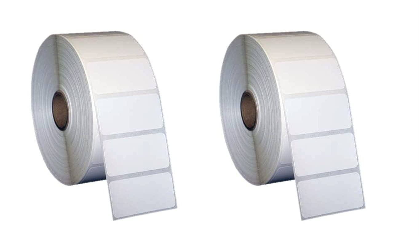 50x25 Chromo Barcode Label Sticker - 2 x 1 inches - 50mm x 25mm - 1000 Labels Per Roll - Self Adhesive Sticker for Printing Barcoding (Ribbon Required) (2 Rolls per Pack (1000 labels each roll)) (2)