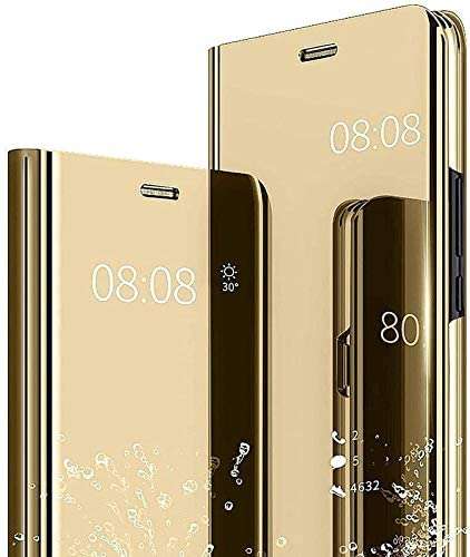 ConnectPoint Samsung Galaxy M22, Flip Cover, Ultra Slim Clear View Cover Flip Case for Samsung Galaxy M22 4G - Gold