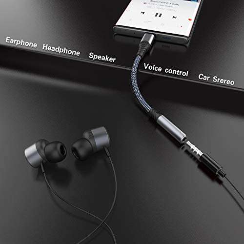 Bojuren USB C to 3.5mm Headphone Adapter,Type C to Aux Audio Jack Cable Cord DAC Compatible with Pixel 2 3 4XL,GalaxyS10/s10+,Huawei Mate10/P20,iPad Pro 2020/2019/2018 and More USB C Devices 5