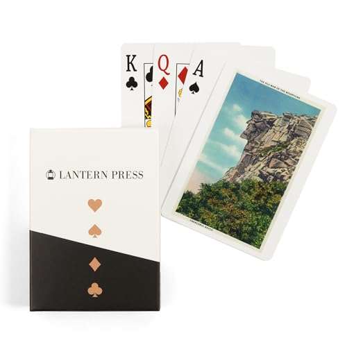 Lantern Press New Hampshire, Franconia Notch State Park View of The Old Man of The MTS (52 Playing Cards, Poker Size Card Deck with Jokers) 1