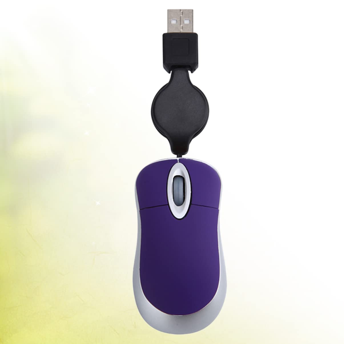 KOMBIUDA Computer Mini USB Mouse Gaming mice Wired USB mice USB Plug Notebook Mouse Working Comfortable Corded Mouse Mute Wired Mouse Luminous Laptop Purple Child Retractable Cable 3