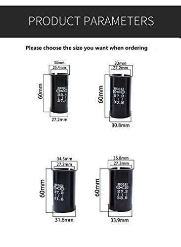 Seat Post Adapter Sleeves , Seatpost Tube Spacers Shims for MTB Mountain Bike and Road Bike, multiple size options, 25.4 to 27.2 and 27.2 to 30.8, 31.6, 33.9 (27.2 to 30.8) 2