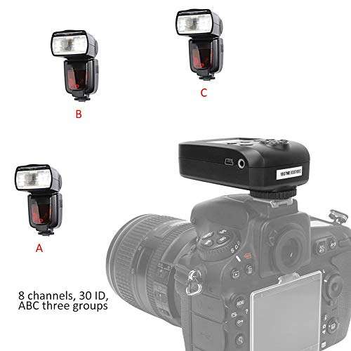 2.4G Wireless Flash Trigger,I-TTL Automatic Flash, Manual Flash, Stroboscopic Flash Light Speedlite Transmitter,1/8000s High Speed Synchronization,8 Channel,30ID,ABC Three Group for Nikon Camera 2