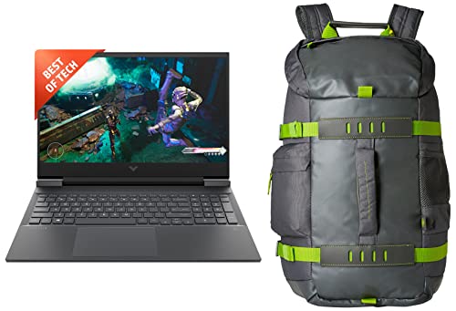 HP Victus Gaming Latest AMD Ryzen 7-5800H 16.1 inch(40.9 cm) FHD Gaming Laptop 16-e0351ax & Odyssey Backpack for 15.6-inch Laptop (Grey/Green)