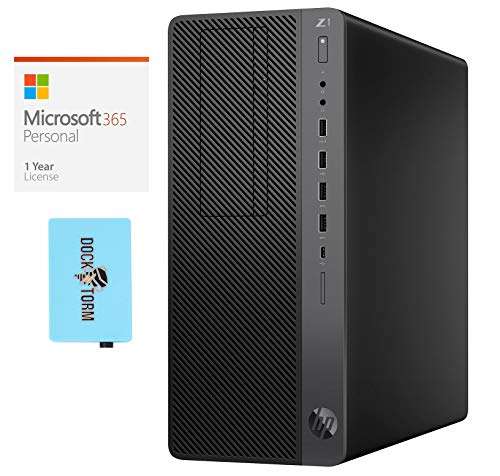 HP Z1 Entry Tower G5 Workstation Desktop (Intel i5-9500 6-Core, 64GB RAM, 256GB PCIe SSD + 1TB HDD (3.5), Intel UHD 630, 2xUSB 3.1, 3 Display Port (DP), Win 10 Pro) with Microsoft 365 Personal, Hub 1
