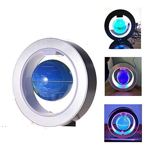 Magnetic Levitation Floating World Globe Desk, 4'' Electronic Antigravity Magnetic Levitating Floating Globe with Colorful LED World Map (English version) 1