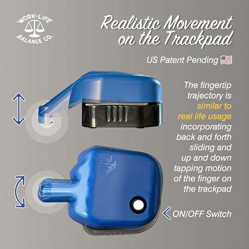 Laptop Trackpad Jiggler -AA Battery Lasts 6 Months -Undetectable -Cordless Mouse Jiggler -Does Not Work on DeII -Keeps Touchpad Active, Laptop Awake -Mechanical Mouse Mover -ON/Off Switch (Blue) 5