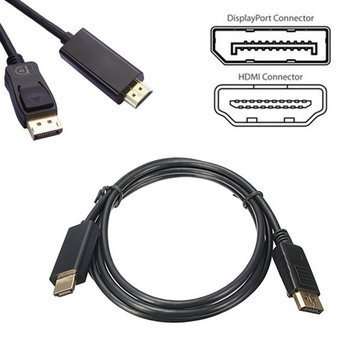 1.8M Display Port DP to HDMI Male AV Cable Adaptor for HDTV LCD PC
