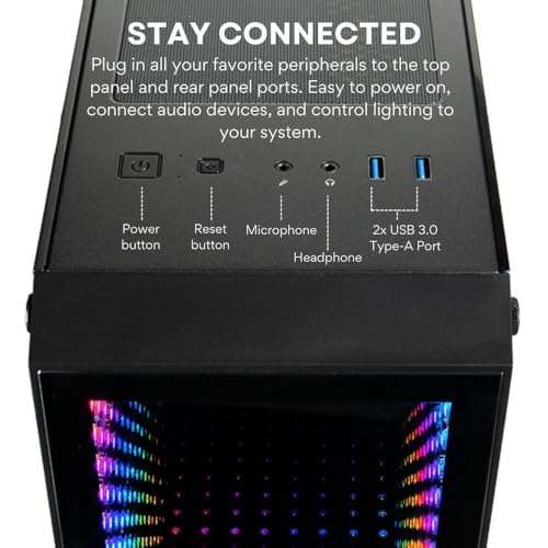 Empowered PC Continuum Mini Gaming Desktop - NVIDIA GeForce RTX 3070 (> 4060 Ti), Intel 12-Core i7-12700KF CPU, 32GB DDR5 RAM, 1TB NVMe SSD, WiFi 6, Windows 11 - Tiny Liquid Cooled RGB Gamer Computer 6