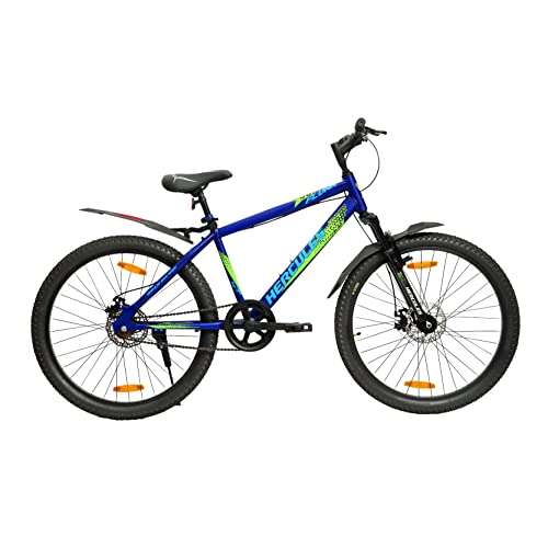 Hercules Flunk Ht 26T Single Speed 17 In Road Cycle For Unisex-Adult ( Matt Victor Blue , 12+ Years , Brake : Disc ), Front, ?17 Inches 1
