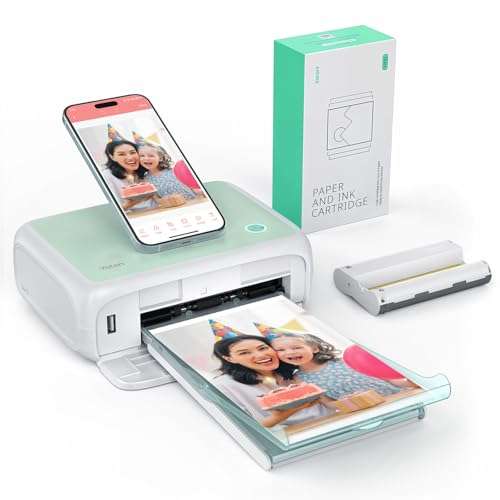 YOTON Photo Printer, Picture Printer with 54 Sheets (4"x6") & 1 Cartridges, Support AR Video Printing, WiFi Connection, Portable Photo Printer for iPhone/Android/Laptop 1