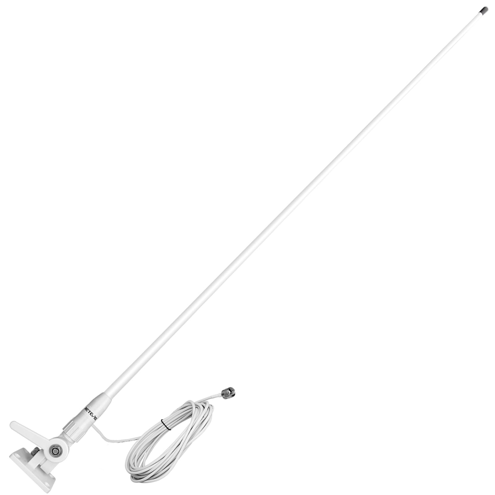Retevis MA06 VHF Marine Antenna, 3.5dBi Fiberglass Waterproof Boat Antenna, 23 Ft/7 m RG-58 Coaxial Cable with PL-259 Connector Ratchet Mount, for Retevis RA27 RM20 VHF Marine Radio, 43.3Inch (1 Pack) 1