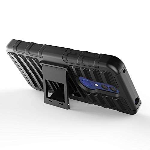 E-Began Case for Alcatel TCL A1X (A503DL), Alcatel Onyx (5008R) with Tempered Glass Screen Protector (Full Coverage), Belt Clip Holster Kickstand Shockproof Protective Heavy Duty Armor Case (Black) 4