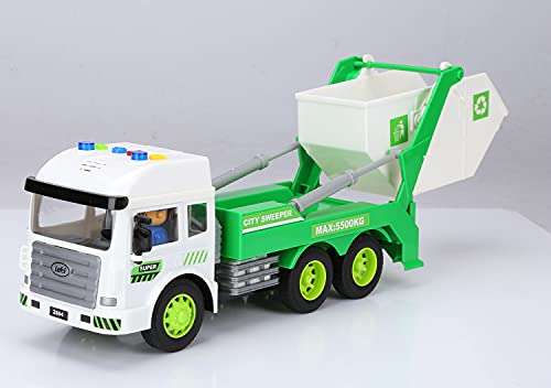 Garbage Truck Friction Powered Large Size Truck Toy with Sounds and Lights Recycling Truck for Boys 3 4 5 6 7 8 Years Old (Garbage Truck) 4