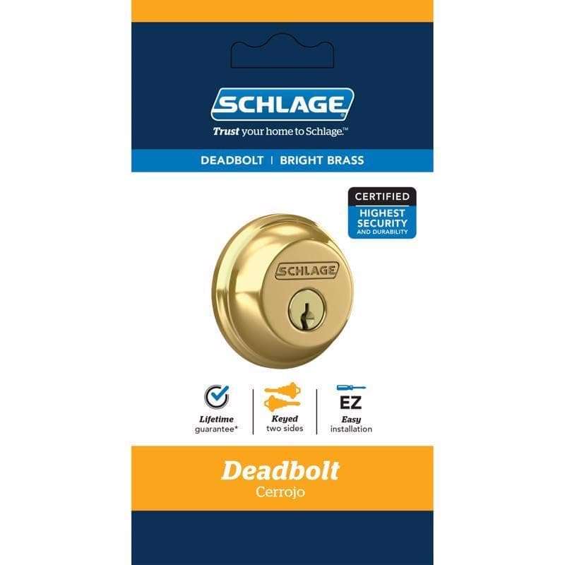 Schlage B62NV505 Double-Cylinder Deadbolt, Bright Brass 4