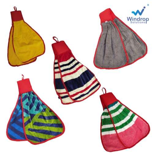 Windrop Solutions® Hanging Cotton Washbasin Napkin/Hand Towel for Kitchen and Bathroom Made in India (3) 3