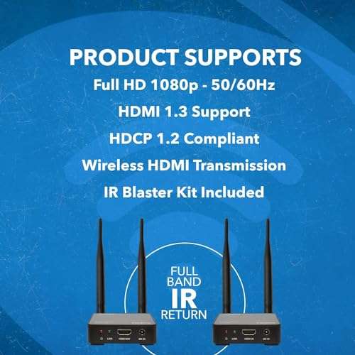 OREI Wireless HDMI Extender - Upto 330 Feet - Long Distant with IR Support - Perfect for Streaming from Laptop, PC, Cable, YouTube, PS4 to HDTV/Projector 6