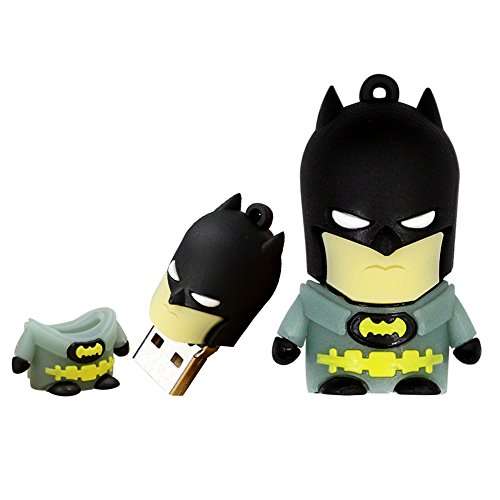 2.0 Batman Gray Super Hero 64GB USB External Hard Drive Flash Thumb Drive Storage Device Cute Novelty Memory Stick U Disk Cartoon