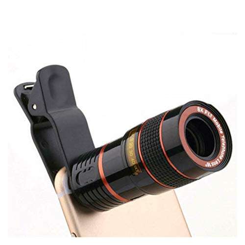 XDTLD Direct-Down Mobile Phone Camera Lens 8X Zoom Telephoto Lens with External Binoculars Universal Clip for Smartphones (Color : 8X Black) 1