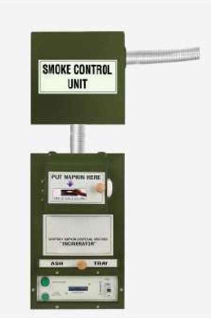 Generic Sanitary Napkin Incinerator Machine with Digital Display | Napkin Disposal Machine | 180-200 Pads per Day | 25 Min Cycle Time | Steel Body with Anti-Rust Powder Coating (Green) | 1 Count 1