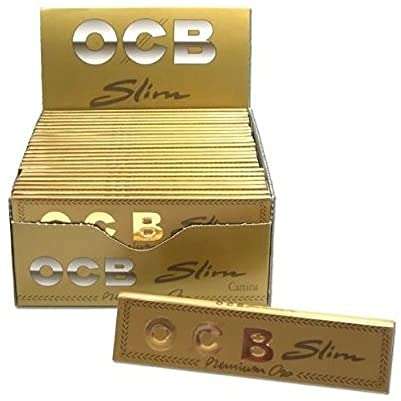 OCB France Auth. Seller RATTAN EXPO OCB GOLD PREMIUM Oro Slim King size Rolling Papers Cigarette Papers Smoking Papers Pack of (50) - 32 Papers each 1