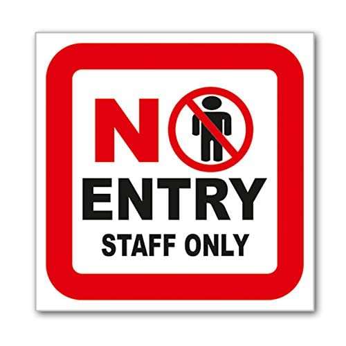Masstone No Entry Staff Only Sign Board | Sign Board (4x12 Inch) | Sign Board for Office | Emergency Sign | Signage Notice Poster Sticker for Office, Doctors, Hospitals | Sign Boards 1