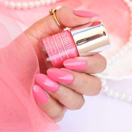 DeBelle Gel Nail Polish Combo Pack of 5, Maroon(Moulin Rouge), Baby Pink(BeBe Kiss), Mint Blue(Mint Amour), Coral Orange(Princess Belle) and Mauve(Majestique Mauve), 40 ml(8 ml Each) 3