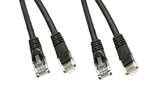 C&E 10 Pack Cat5e Black Ethernet Patch Cable, Snagless Molded Boot, 2 Feet, CNE539560 1