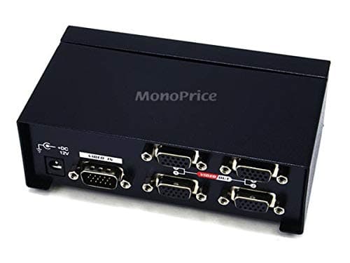 Monoprice 4-Way SVGA VGA Splitter Amplifier Multiplier 300MHz 2
