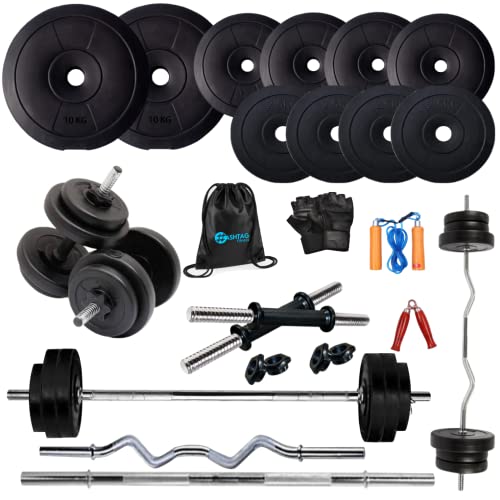Hashtag Fitness Home Gym Set 10kg 50kg gym equipment set for home workout,fitness equipment dumbbells set for home gym (50kg, Pvc)