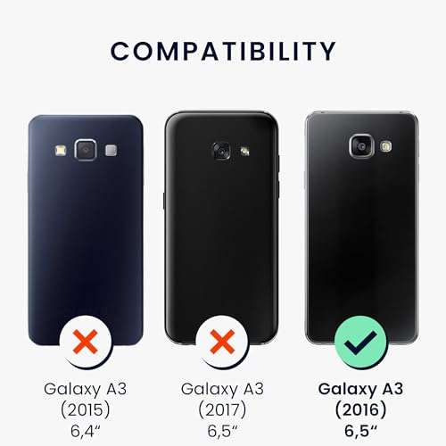 kwmobile Case Compatible with Samsung Galaxy A3 (2016) Case - Soft Slim Protective TPU Silicone Cover - Black Matte 2