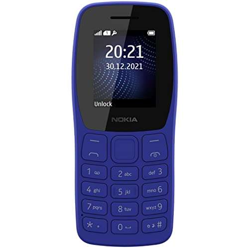 Nokia 105 Dual SIM, Keypad Mobile Phone with Wireless FM Radio | Blue 1