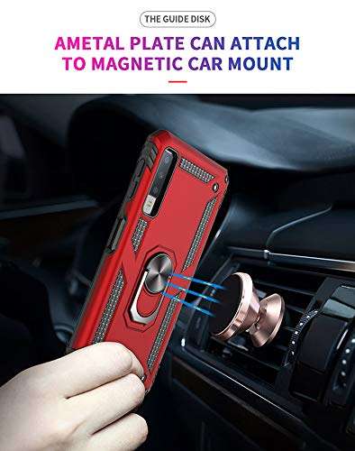 Strug for Samsung Galaxy A7 2018 /A750 Case,Heavy Duty Shockproof Protection Built-in 360 Rotatable Ring Magnetic Car Mount Case Cover with Screen Protector for Samsung Galaxy A7 2018(Black) 3