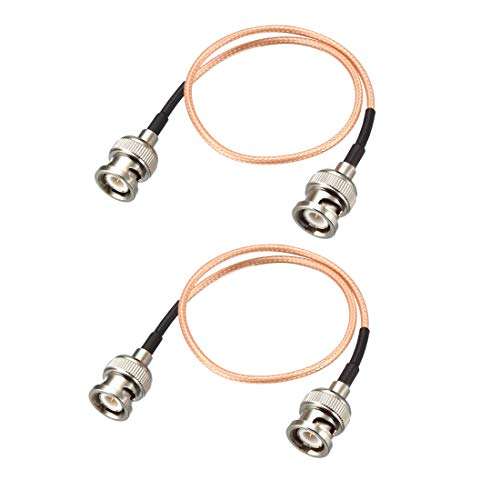 uxcell BNC Male to BNC Male Coax Cable RG316 RF Coaxial Cable 50 Ohm 1 Feet 2pcs for Video Signals,CCTV,DVR,Camera 1
