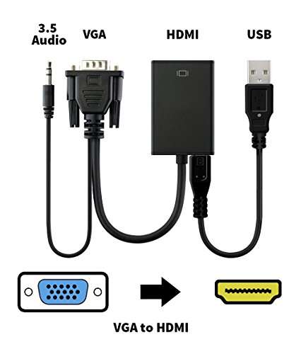 ConnectPRO VGA to HDMI Converter Output 1080P HD Audio TV AV HDTV Video Cable Adapter 1